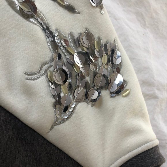 Rebecca Taylor Gray and Cream Embroidered Sweater - Picture 3 of 5
